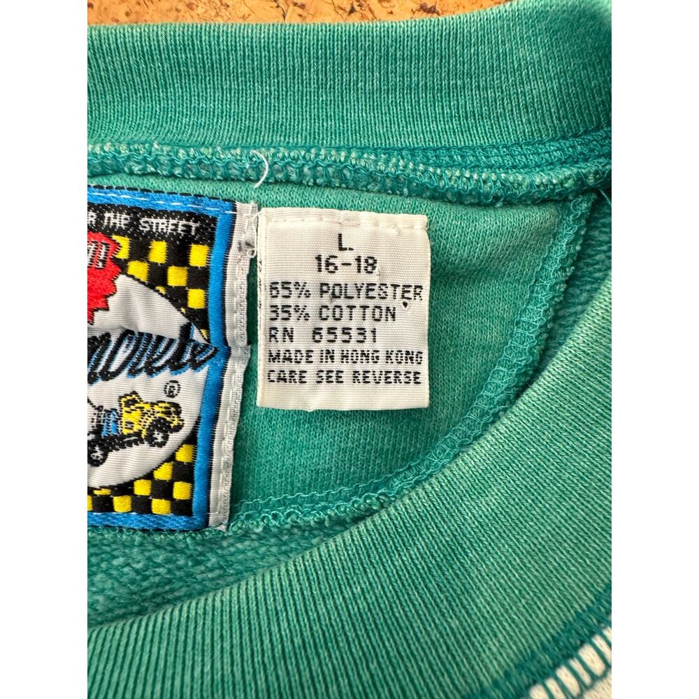Vintage Green and White Striped Sweatshirt - Picture 7 of 10